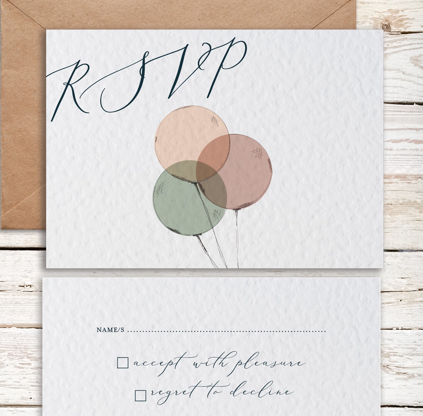 Elephant and Balloon Vintage Circus Themed Customised Wedding Invitation Set