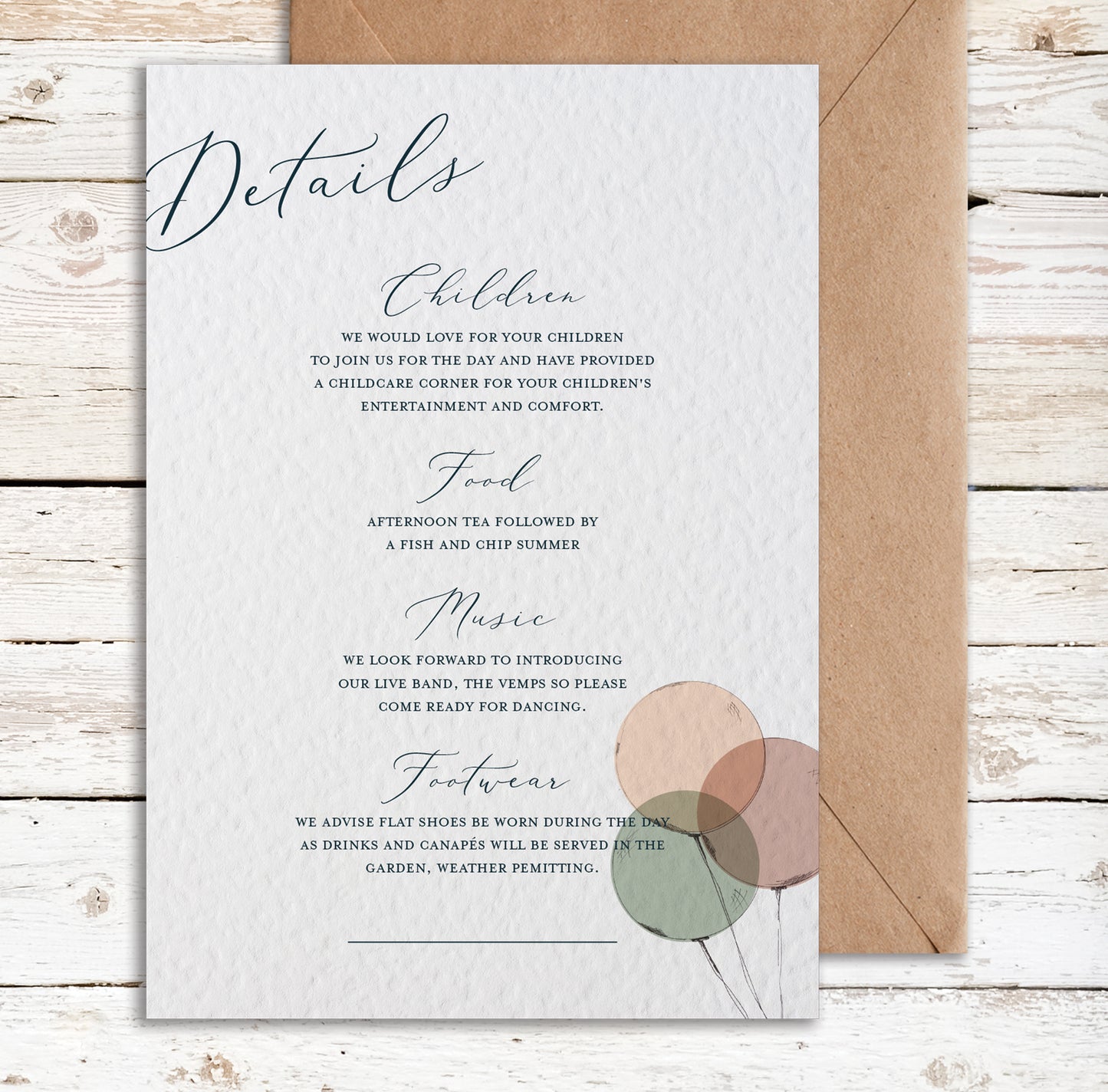 Elephant and Balloon Vintage Circus Themed Customised Wedding Invitation Set
