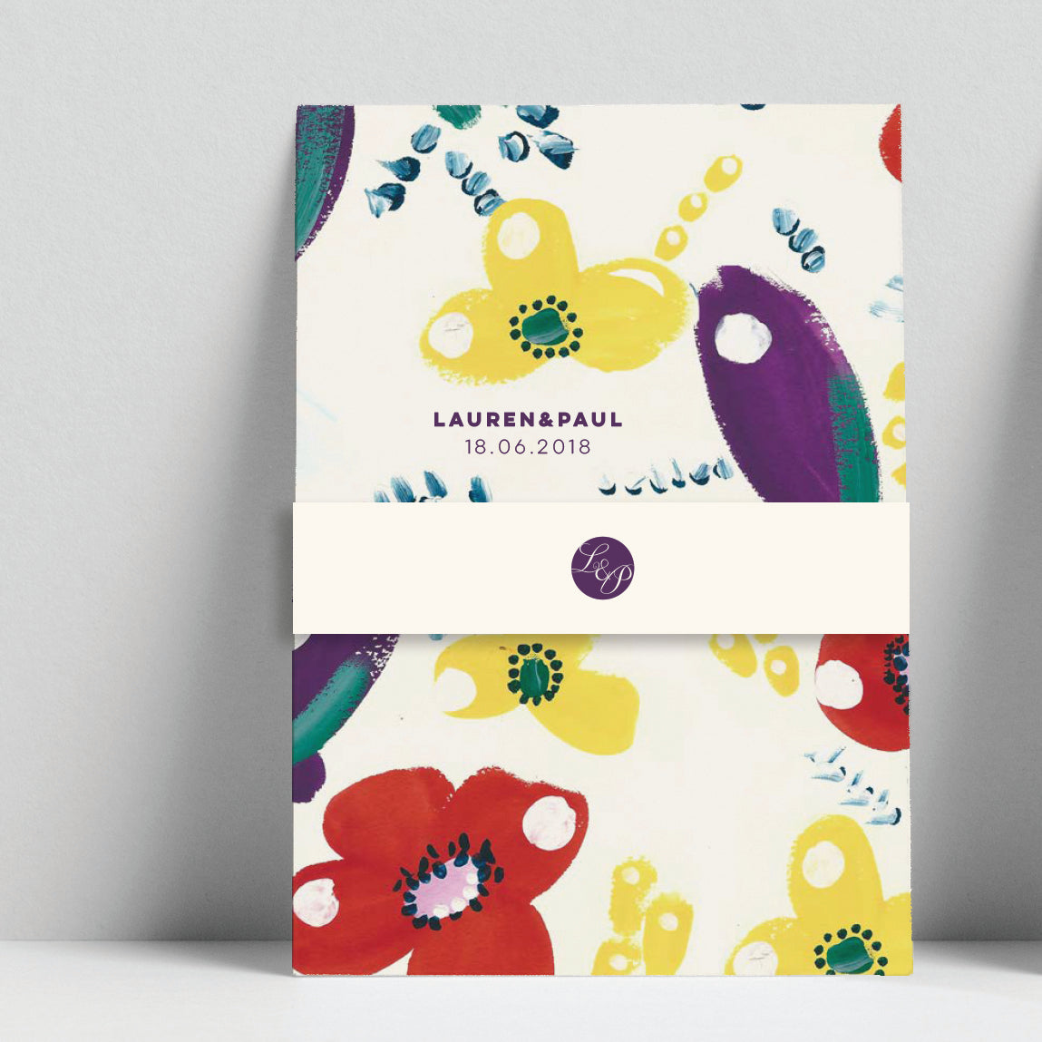 Abstract Floral Customised Wedding Stationery Package