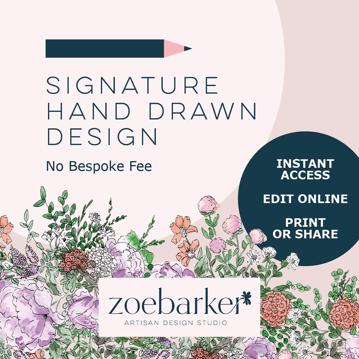 Wildflower Border Wedding Invitation & Itinerary TEMPLATE, Optional Customisation & Print, Tuscan Wedding Invite, Colourful Printable Elegant EDITABLE Download