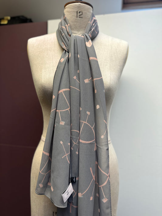 Large All Seeing Eye Pastel Grey Sustainable Scarf, Unique Gift