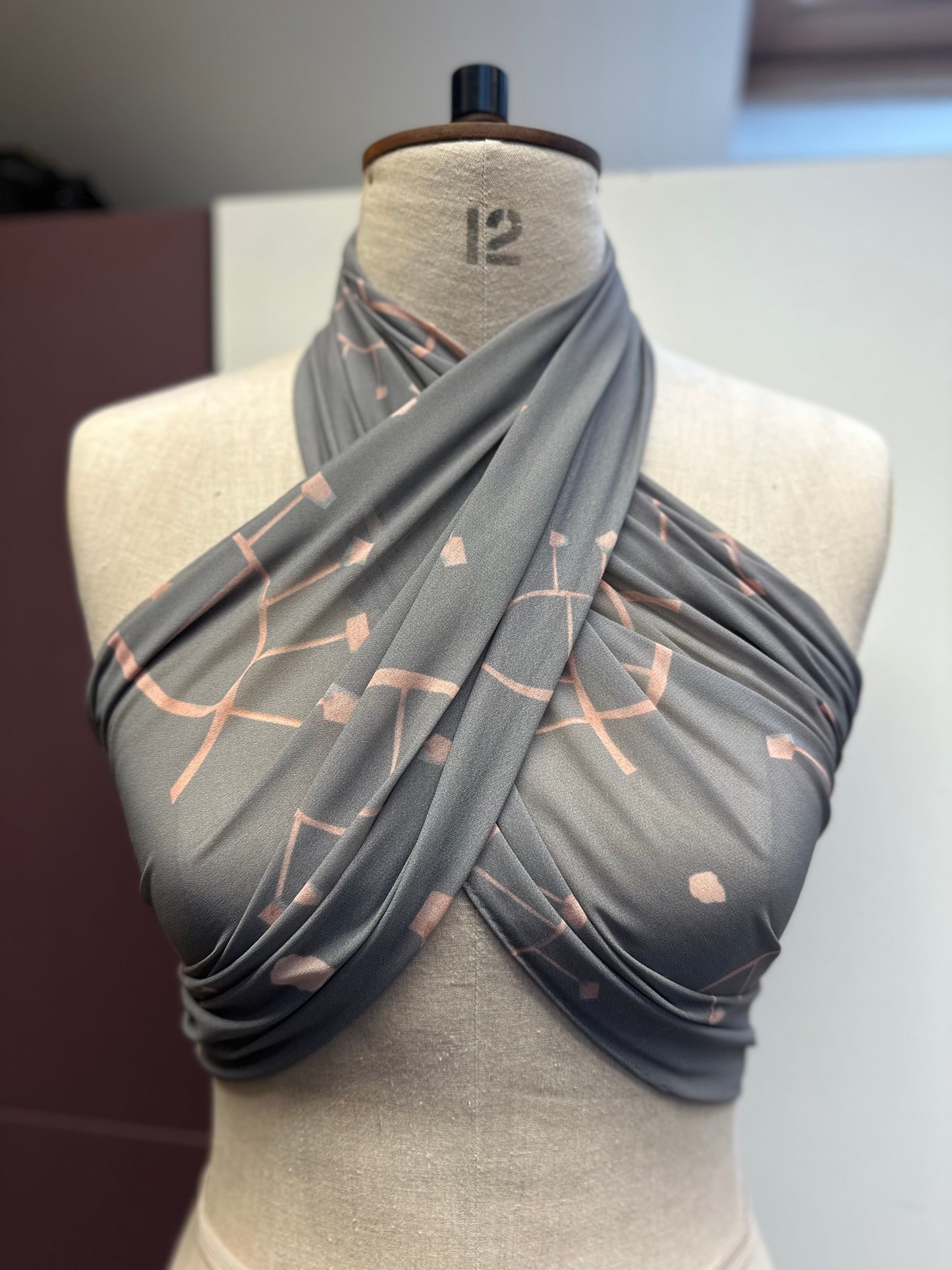 Large All Seeing Eye Pastel Grey Sustainable Scarf, Unique Gift