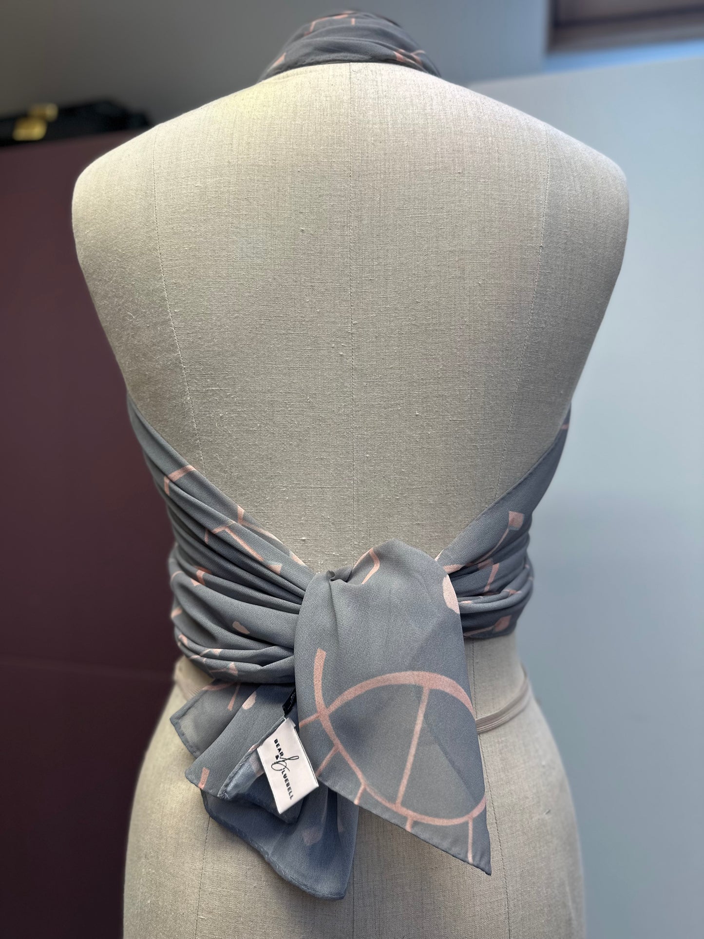Large All Seeing Eye Pastel Grey Sustainable Scarf, Unique Gift