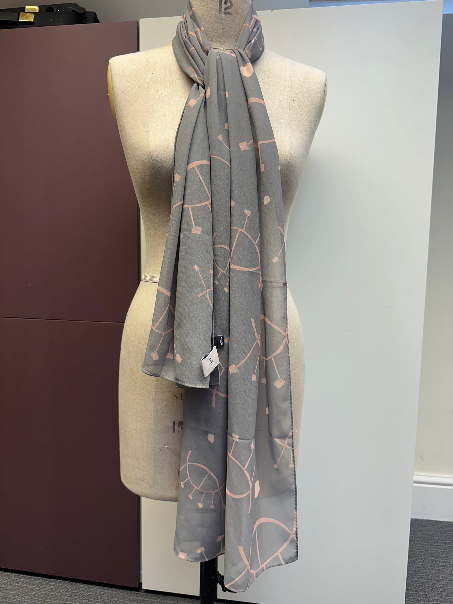 Large All Seeing Eye Pastel Grey Sustainable Scarf, Unique Gift
