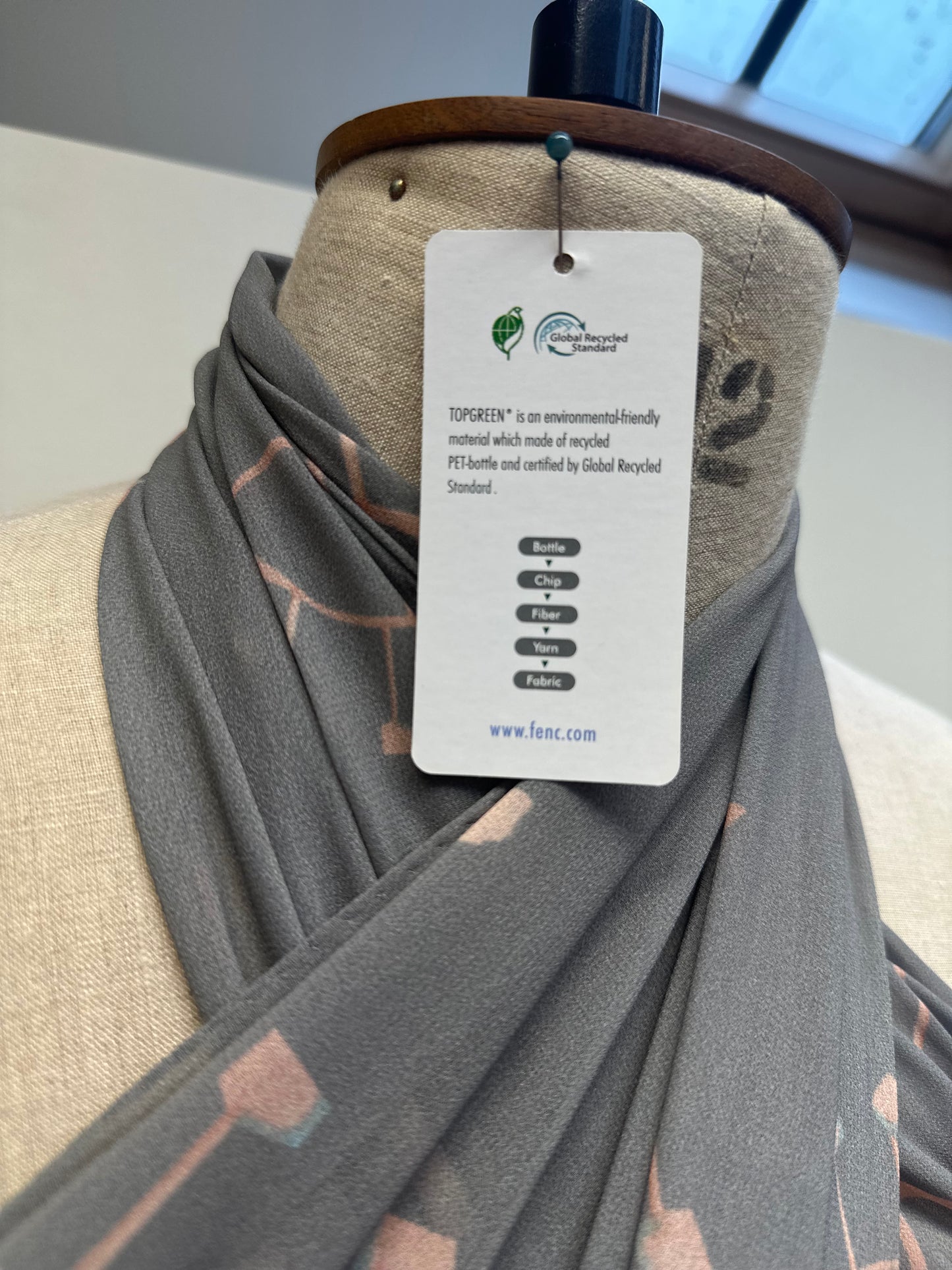 Large All Seeing Eye Pastel Grey Sustainable Scarf, Unique Gift