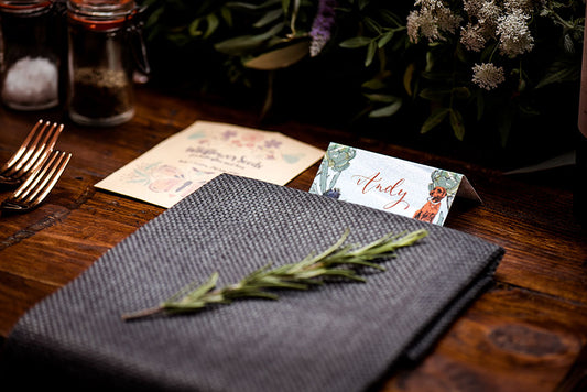 Personalised Place Cards, Bespoke On the Day Wedding Stationery