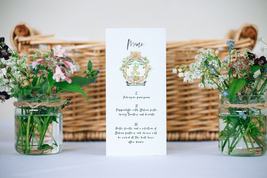 Menu Card, Bespoke On the Day Wedding Stationery