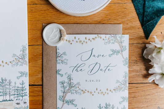Save the Date Card with Envelope, Bespoke Wedding Stationery