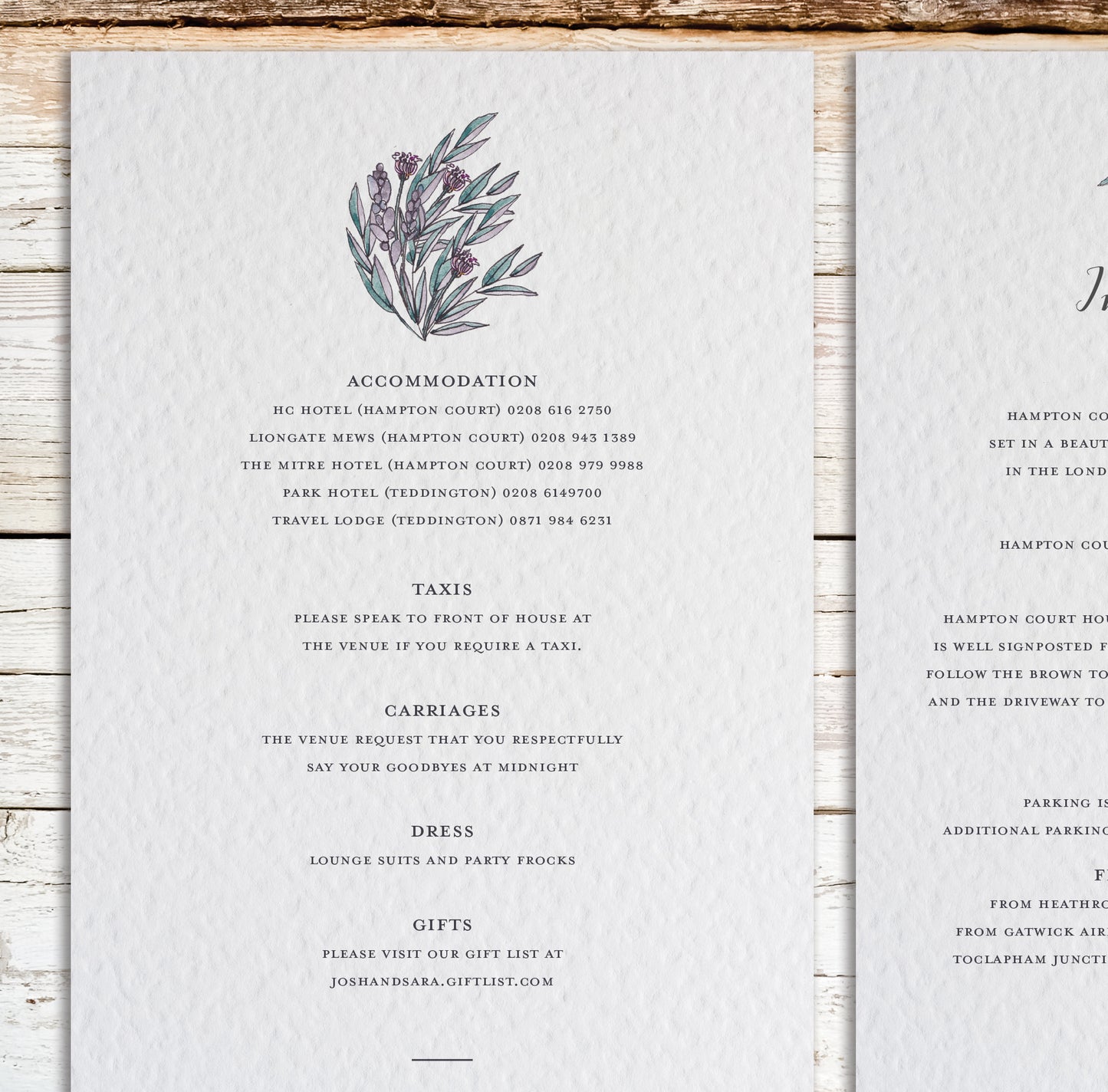 Boho Antler & Wild Flower Customised Wedding Invitation