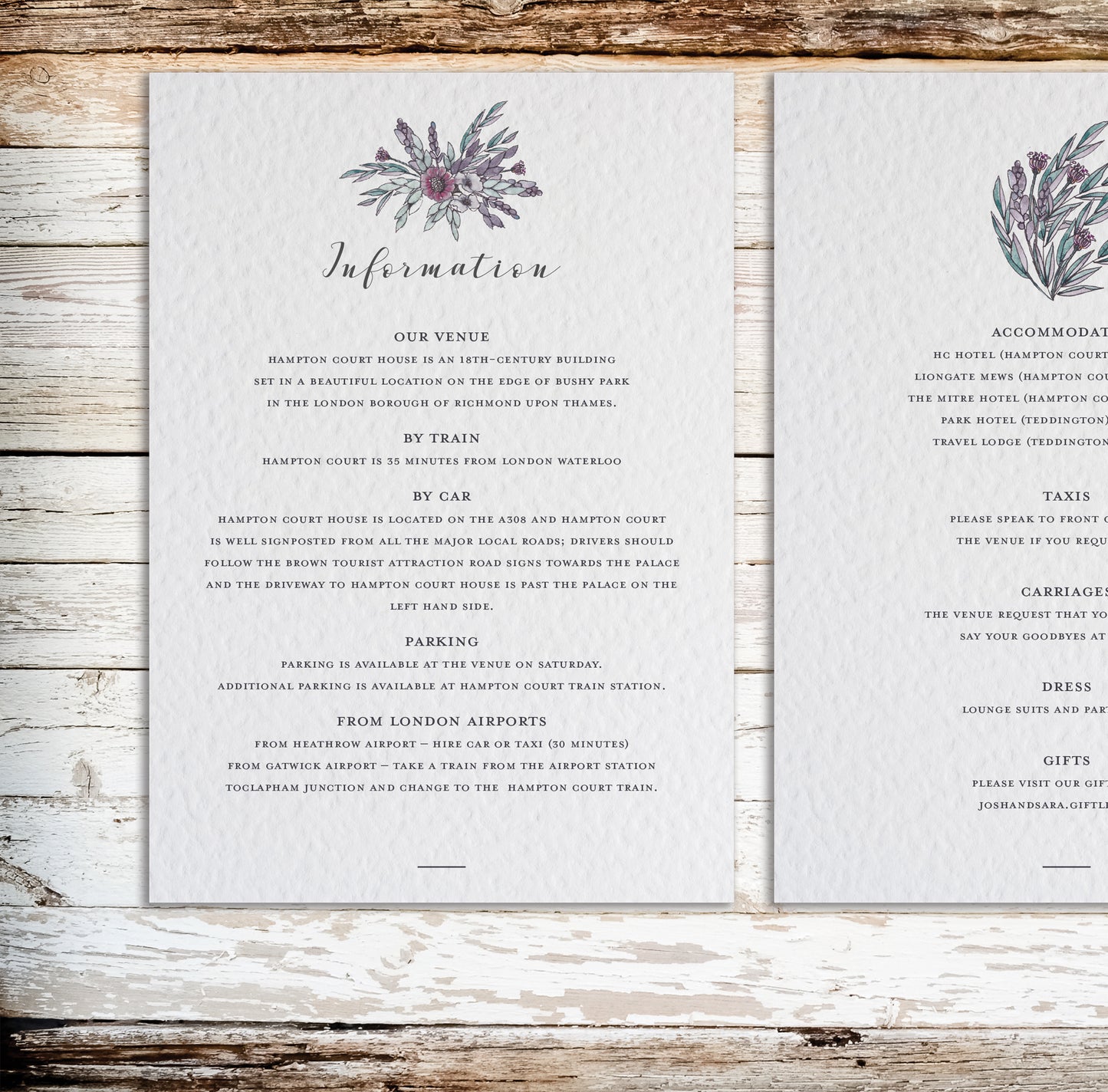 Boho Antler & Wild Flower Customised Wedding Invitation