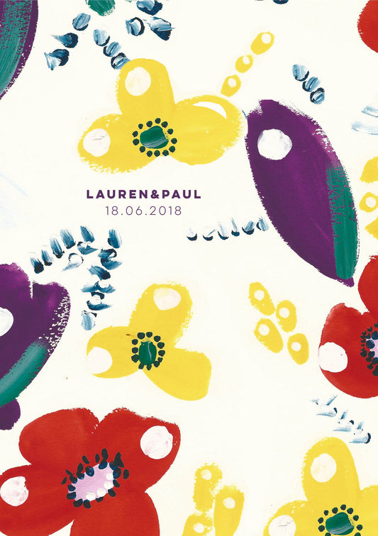 Abstract Floral Customised Wedding Stationery Package
