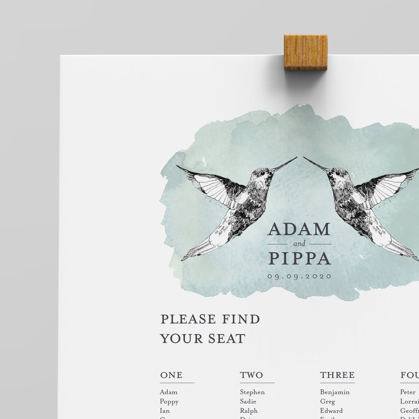 Wedding Table Plan Hummingbird