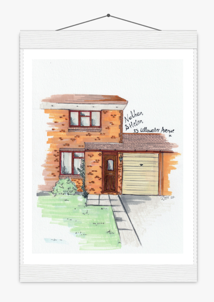 Custom House Illustration (New Home Gift)