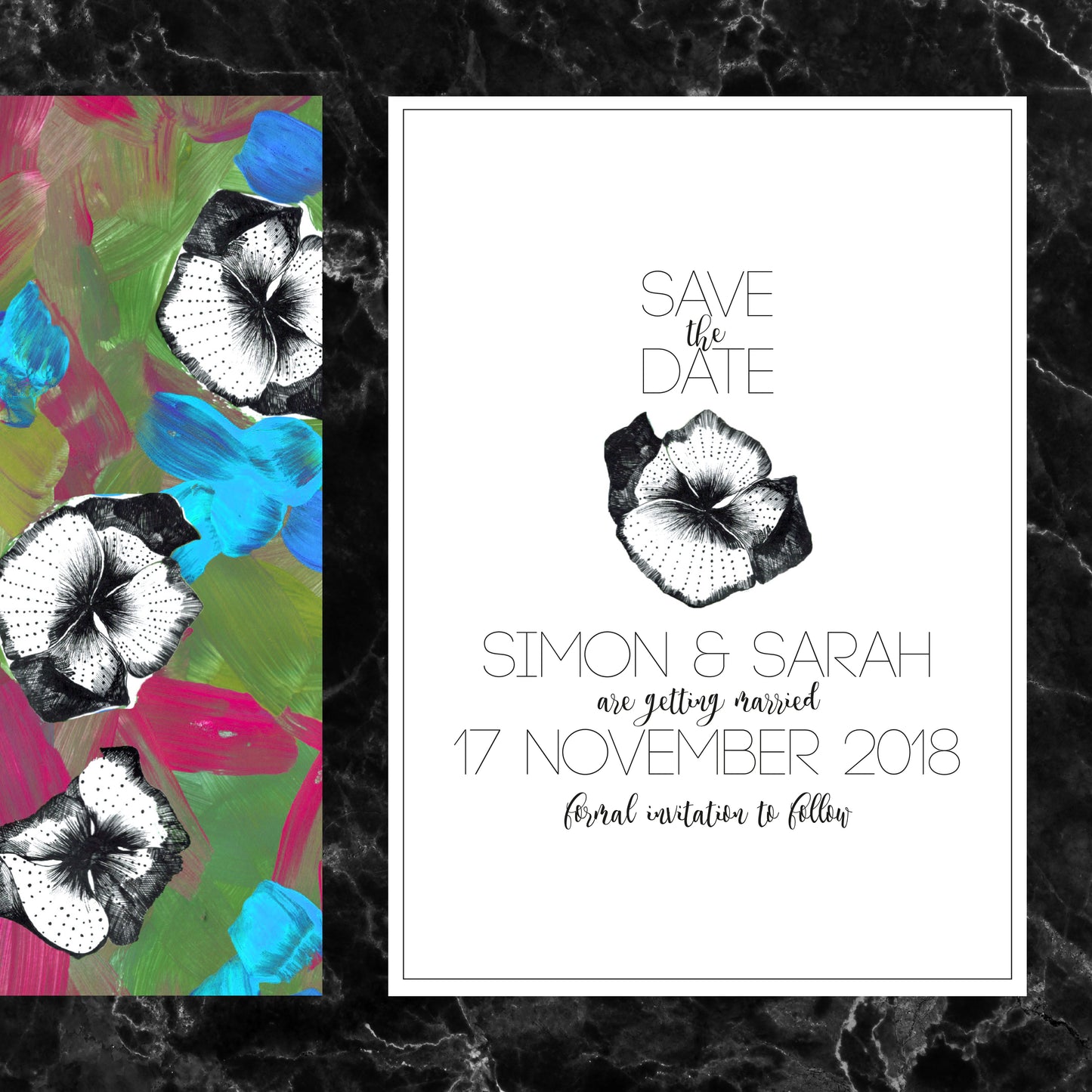 Urban Flowers Save the Date Card, Customised