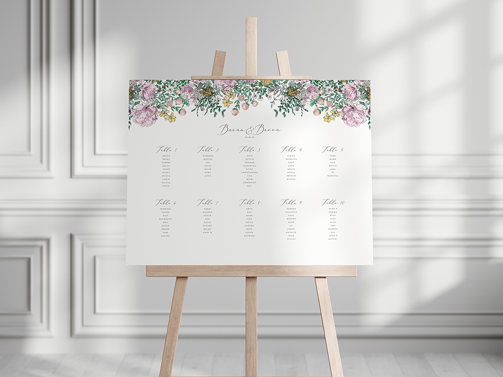 Table Plan Board, Bespoke On the Day Wedding Stationery