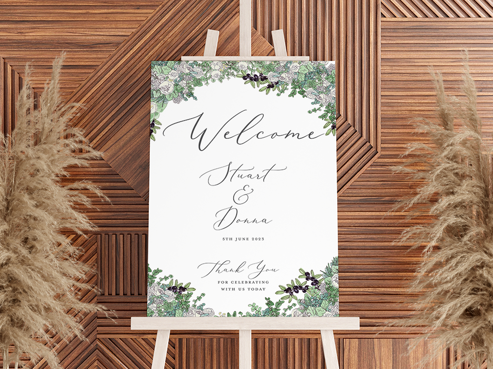 Welcome To Our Wedding Board, Bespoke Signage, On the Day Wedding Stationery