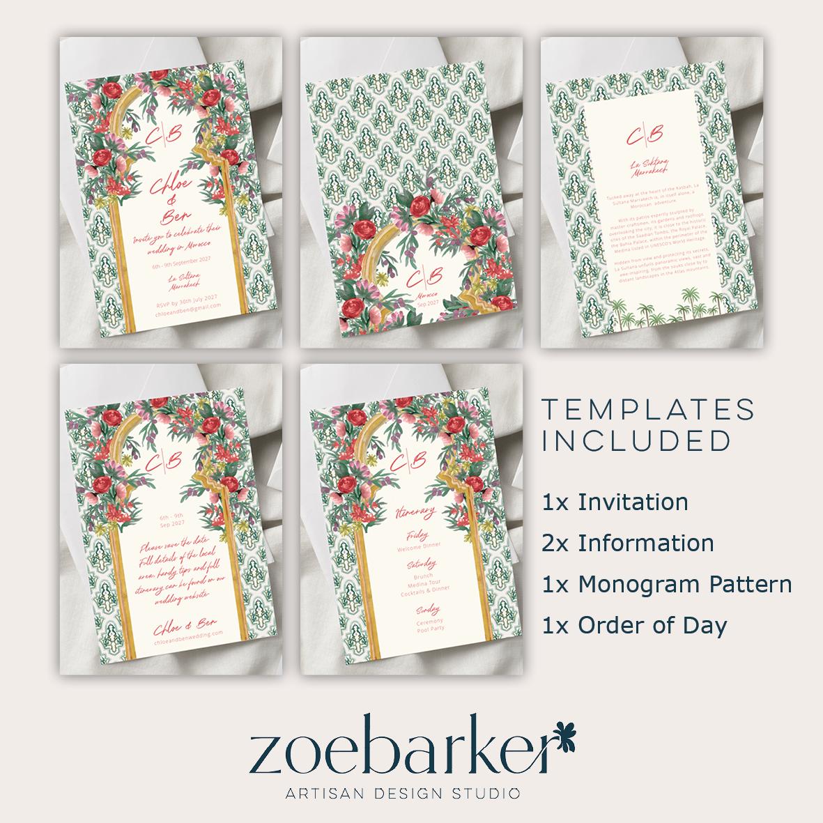 Moroccan Wedding Invitation TEMPLATE, Destination Wedding Invite, Marrakech Printable Elegant EDITABLE Download