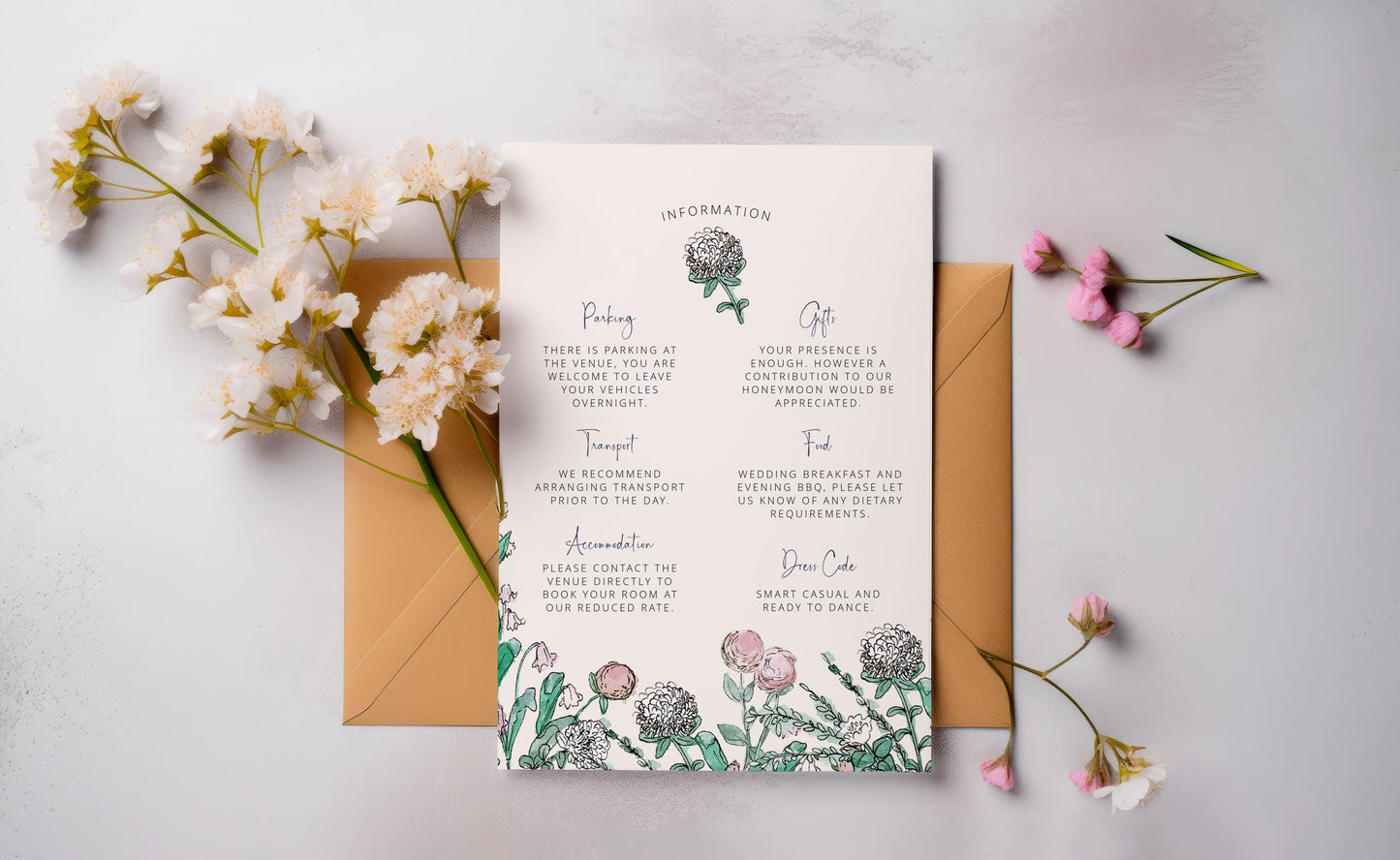 Spring Wildflower Wedding Invitation Suite with 8 TEMPLATES, Optional Customisation & Print, Garden Wedding Invite, Springtime Printable EDITABLE Download